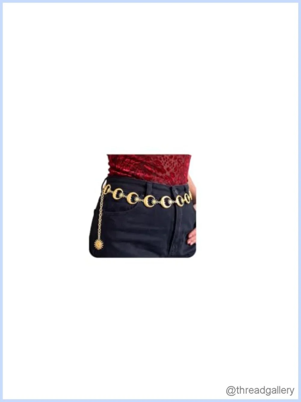 Celestial Moon Star Chain Belt Adjustable Alloy Link Waist Chain